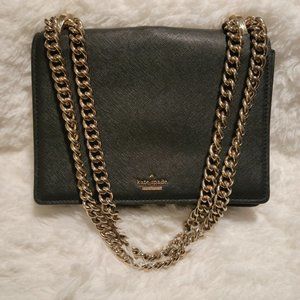 Kate Spade Black Shoulder Bag with Gold Chain